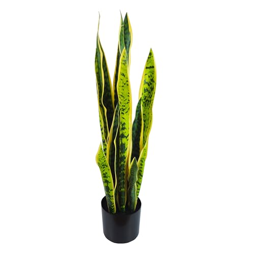 Sanseveria Kunstpflanzen 80 cm Künstliche Pflanzen für den Außenbereich Künstliche Palme Wohnzimmer Dekoration Schlafzimmer Balkon Philodendron Aralia Weihnachtsstern (SANSEVERIA CM 80) von Tecnokit