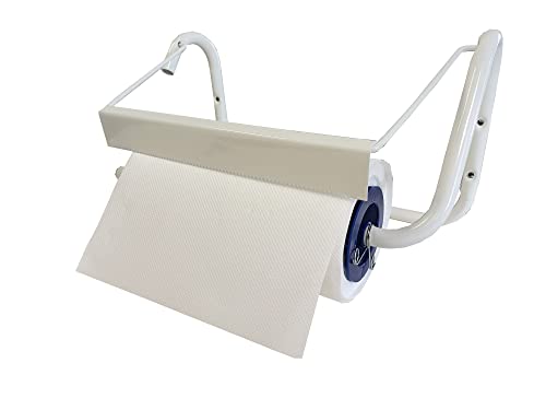 Tecnokit Papier rollenhalter, Wandmontage, Weiß, für Spulen von 29 cm, 40 x 20 x 23 cm, Wandspender, mit Kleinteilen für den Einsatz und Montage von Tecnokit