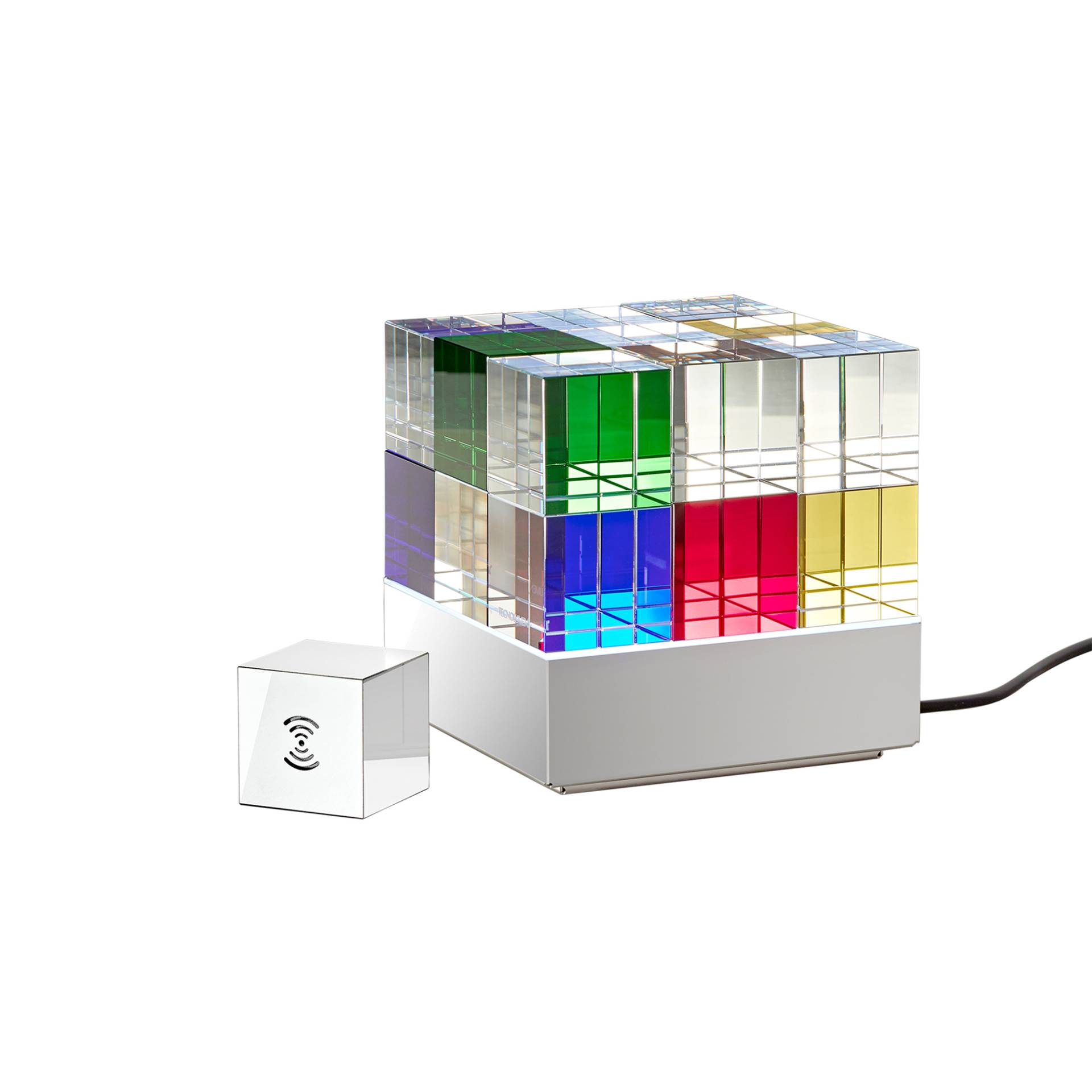 Tecnolumen - CubeLight move LED Akkuleuchte mit Funkwürfel - blau/gelb/rot/grün/BxHxT 15x15x15cm/LED 100-240V/50-60Hz/12W/2200K bis 4000K/1200lm von Tecnolumen