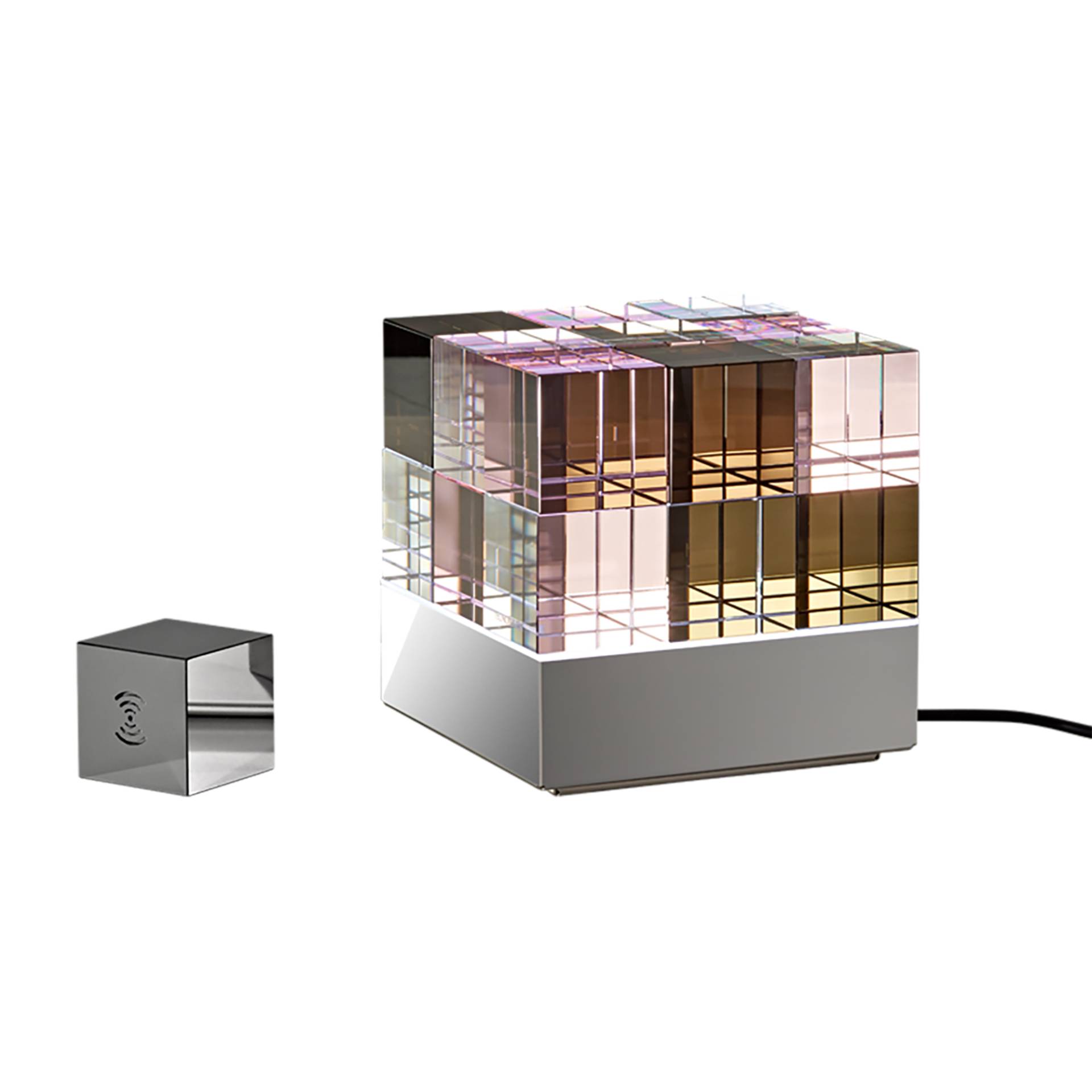 Tecnolumen - CubeLight move LED Akkuleuchte mit Funkwürfel - rosa/schwarz/BxHxT 15x15x15cm/LED 100-240V/50-60Hz/12W/2200K bis 4000K/1200lm von Tecnolumen
