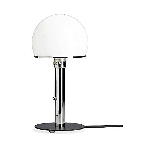Tecnolumen Wagenfeld Tischleuchte Metall Glas, Maße: H: 36 cm, D:Diffusor: 18 cm, D:Fuß: 16 cm, WA23SW von Tecnolumen