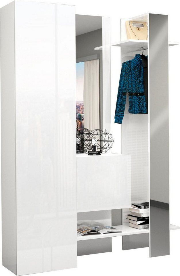 INOSIGN Garderoben-Set Kompakt, (3-er Set: Schuhschrank, Schuhfach, Garderobenpaneel mit Spiegel), Höhe ca. 190 cm von INOSIGN