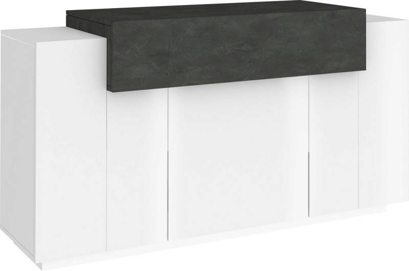 INOSIGN Kommode Coro, Kommode, Schrank, Kredenz, grifflos, 1 Klappe,3 Türen, Doppeltiefe Hochglanz Fronten, Breite 140 von INOSIGN
