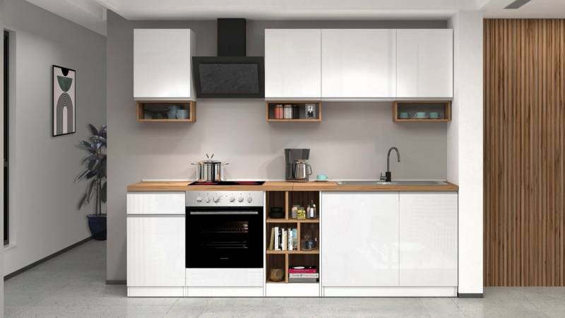 KOCHSTATION Küchenzeile KS-Sole, Breite 256 cm, mit Geschirr-Abtropfschrank, ohne E-Geräte von KOCHSTATION