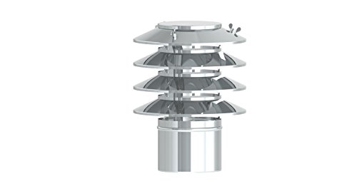 Lamellenaufsatz HUBO 4 Lamellen und Einschubstutzen, Ø 150mm Innendurchmesser, Edelstahl von Tecnovis