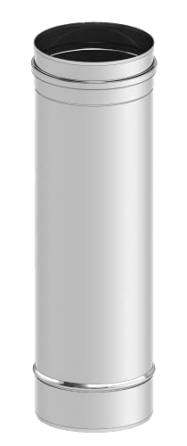 Schornstein - Längenelement EW einwandig 500mm Länge und 130mm Durchmesser, 0,6mm Wandstärke, Edelstahl von Tecnovis
