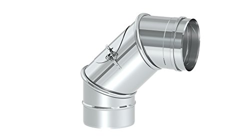 Schornstein - Reinigungswinkel drehbar 0-90° EW einwandig, Ø 160 mm; 0,6mm Wandstärke, Edelstahl von Tecnovis