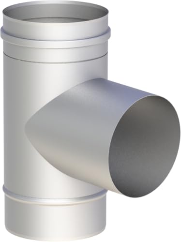 Schornstein T-Anschluss 90 Grad mit Wassernase, Durchmesser 120 mm von Tecnovis