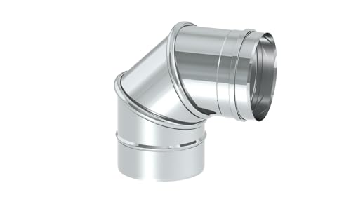 Schornstein Winkel/Bogen drehbar 0-90 Grad aus Edelstahl, Durchmesser 100 mm von Tecnovis