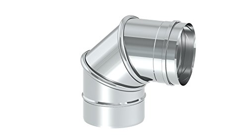 Schornstein - Winkelelement EW einwandig drehbar Winkel 0-90°, Ø 115mm, Edelstahl von Tecnovis