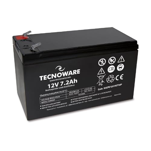 Tecnoware Power Systems - Ersatzbatterie für USV, 12V 7,2Ah, Für Videoüberwachungs- und Alarmsysteme, Faston-Anschluss 6.3 mm, Abmessungen 15,1 x 9,4 x 6,5 cm, 7,2 AH Tecnoware Power Systems - Ersatzbatterie für USV, 12V 7,2Ah, Für Videoüberwachungs- und Alarmsysteme, Faston-Anschluss 6.3 mm, Abmessungen 15,1 x 9,4 x 6,5 cm, 7,2 AH von Tecnoware Power Systems