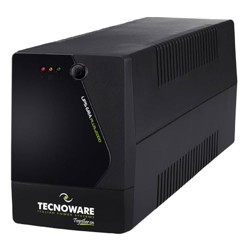 Tecnoware Power Systems - USV ERA PLUS 2000VA, Schutz vor Stromausfall, Überspannung und Blitzschlag, AVR-Stabilisator, 6 IEC-Steckdosen, USB, PC Managementsoftware, Schwarz, 2000VA von Tecnoware Power Systems