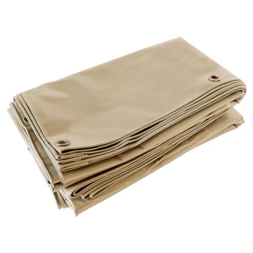 Garten Abdeckplane 4x6 m Dunkelbeige - 5 Jahre Garantie TECPLAST - LP506JD - Wasserdichte PVC-Plane - UV-beständige Widerstandsfähigkeit von Tecplast