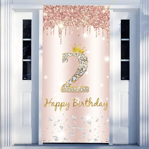2. Geburtstag Mädchen Deko, Happy 2nd Birthday Door Banner Roségold, 2. Geburtstag Stoff Schild Plakat Türdekoration, 2. Geburtsta g Hintergrund Banner, Geburtstagsfeier Willkommensschild 2. Geburtstag Mädchen Deko, Happy 2nd Birthday Door Banner Roségold, 2. Geburtstag Stoff Schild Plakat Türdekoration, 2. Geburtsta g Hintergrund Banner, Geburtstagsfeier Willkommensschild von Tecreo