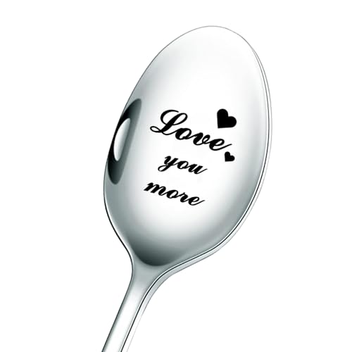 Love You More - Gravierte Kaffeelöffel, Hochzeitsgeschenk, einzigartiges Kochgeschenk, Zeichen der Liebe zu besonderen Anlässen, Valentinstag, Geburtstags Geschenk von Tecreo