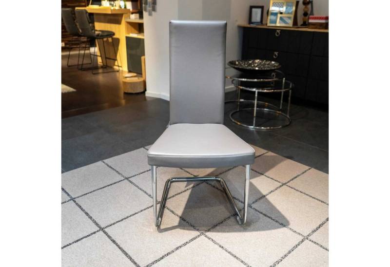 Tecta Esszimmerstuhl Polster-Kragstuhl B25-1P Leder Taupe Mit Stahlgestell Verchromt von Tecta