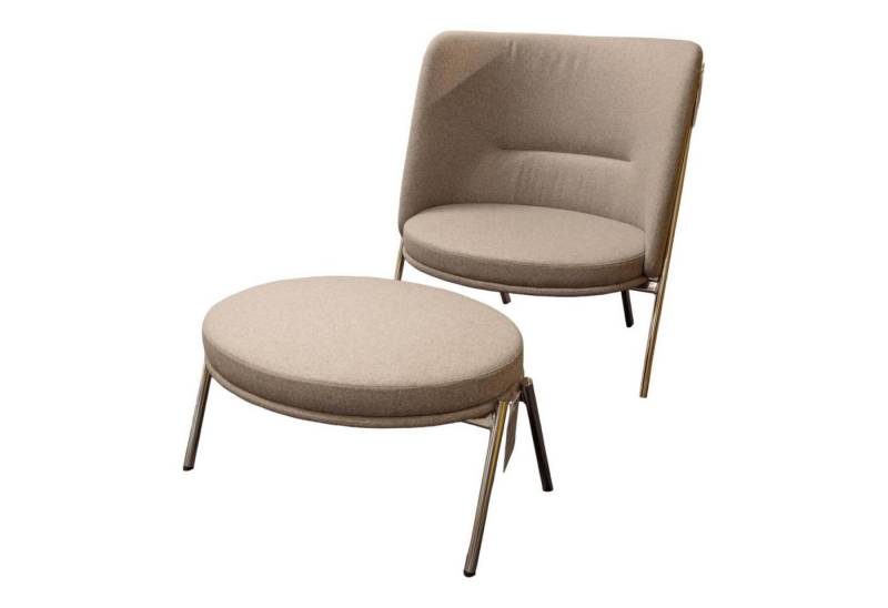 Tecta Loungesessel Loungesessel D70 Und Hocker C70 Bezug Stoff Celia 0208 Grau von Tecta
