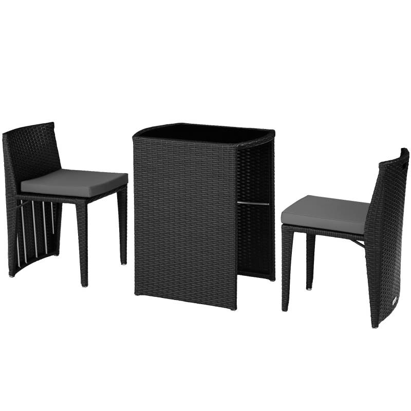 Set da bistrot in rattan e alluminio amburgo nero von Tectake