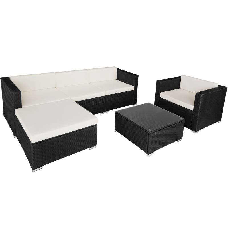 Set in rattan 5 posti nero von Tectake