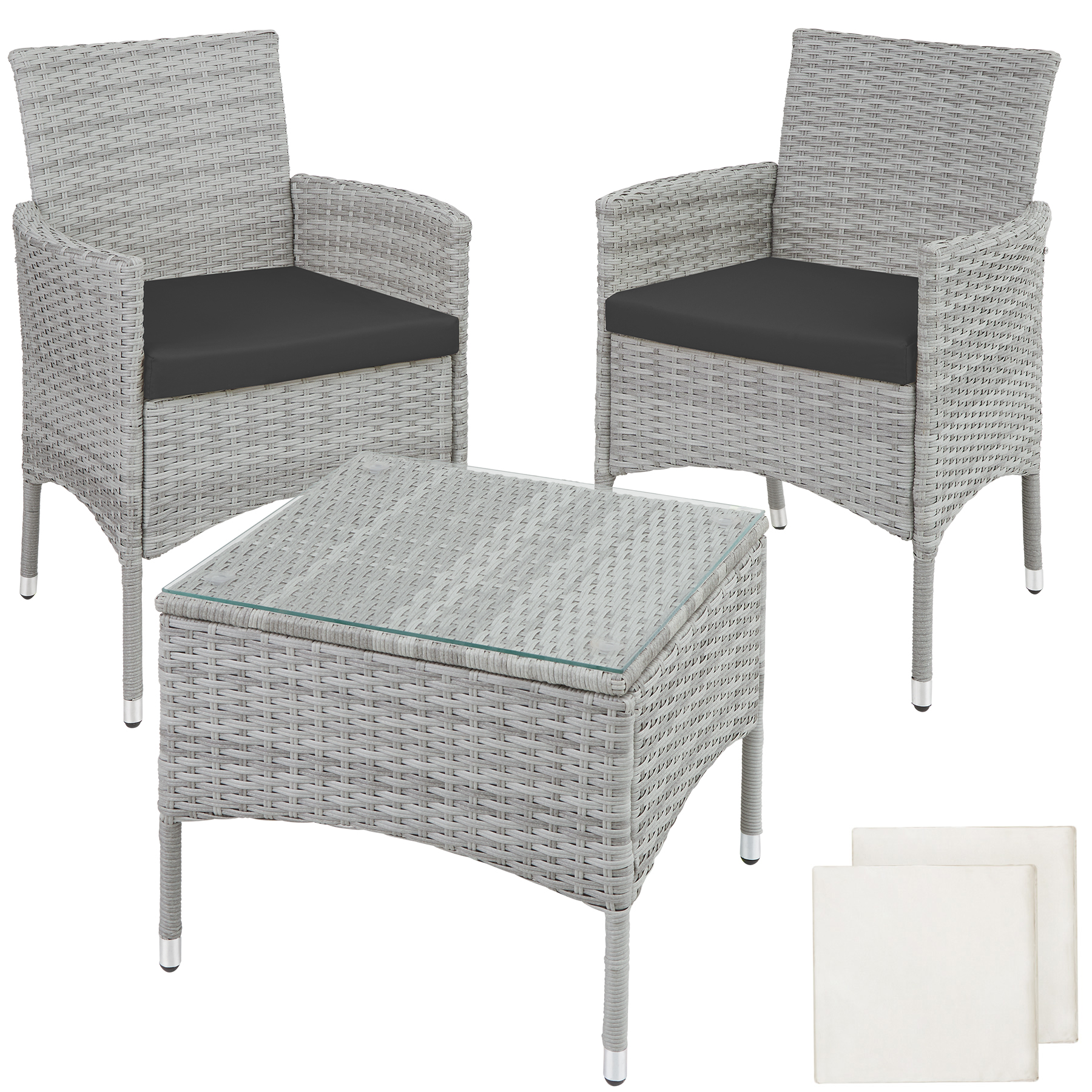 Set in rattan lucerna 2 + 1 inclusi rivestimenti in 2 colori grigio Set in rattan lucerna 2 + 1 inclusi rivestimenti in 2 colori grigio von Tectake