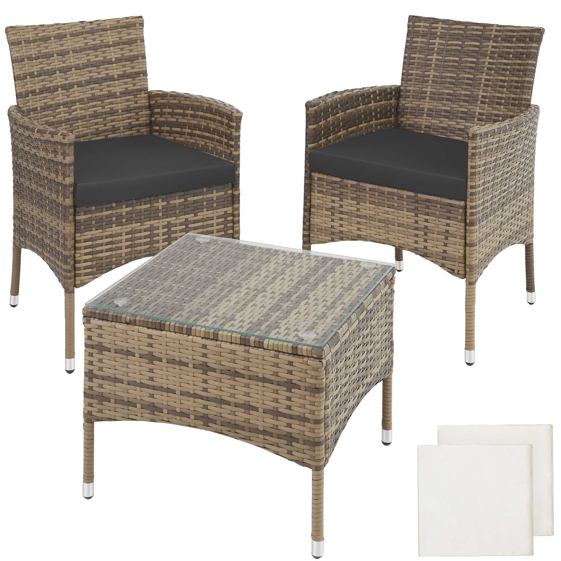 Set in rattan lucerna 2 + 1 inclusi rivestimenti in 2 colori Set in rattan lucerna 2 + 1 inclusi rivestimenti in 2 colori von Tectake