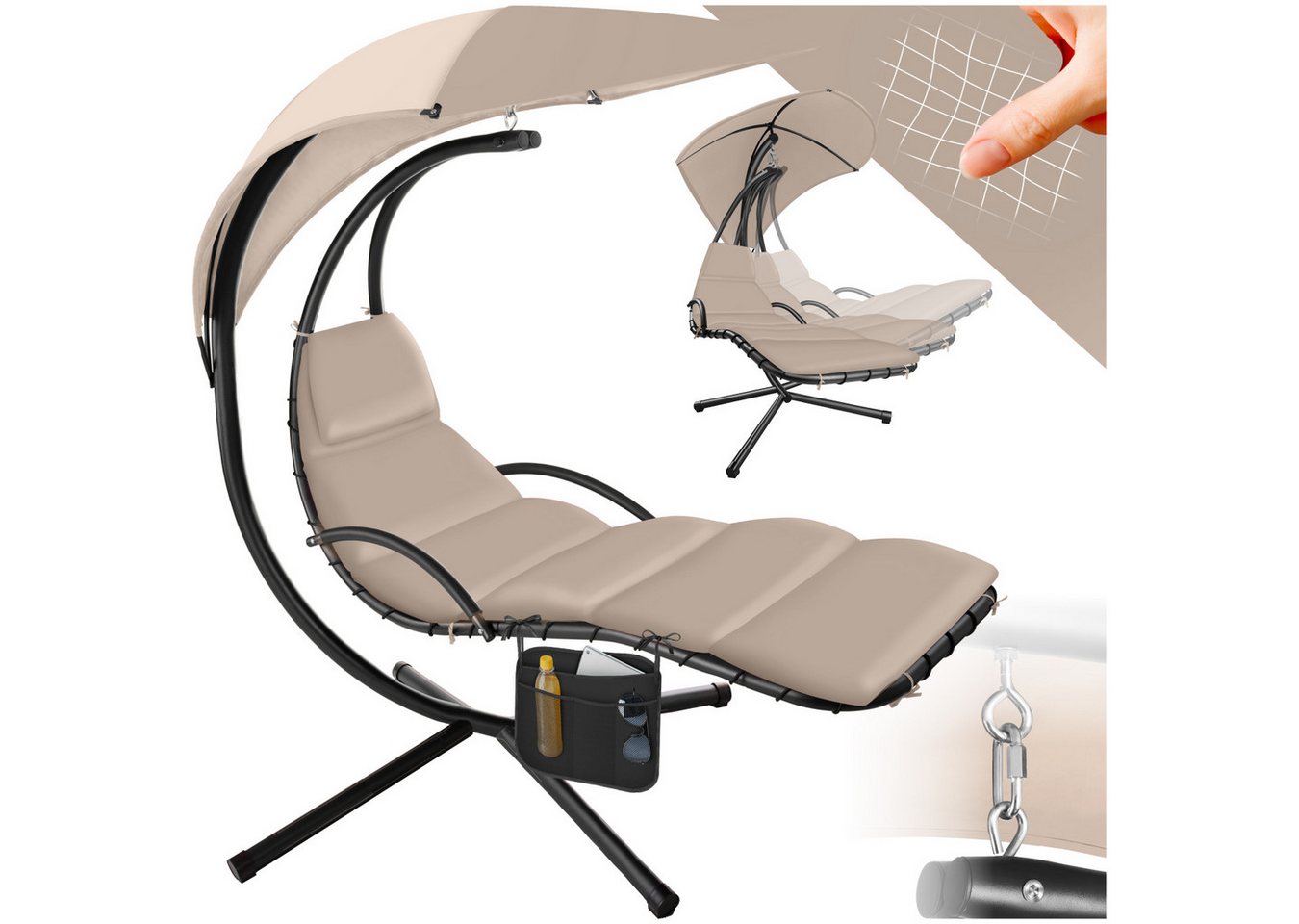 tectake Hängesessel Hängeliege, großes Sonnendach mit UV-Schutz tectake Hängesessel Hängeliege, großes Sonnendach mit UV-Schutz von Tectake