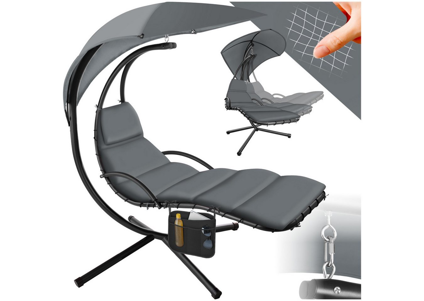 tectake Hängesessel Hängeliege, großes Sonnendach mit UV-Schutz tectake Hängesessel Hängeliege, großes Sonnendach mit UV-Schutz von Tectake