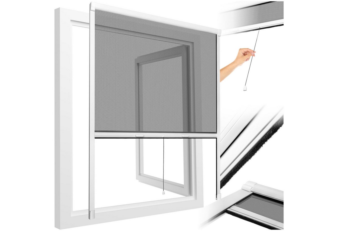 tectake Insektenschutz-Fensterrahmen Insektenschutzrollo, aus Aluminium tectake Insektenschutz-Fensterrahmen Insektenschutzrollo, aus Aluminium von Tectake