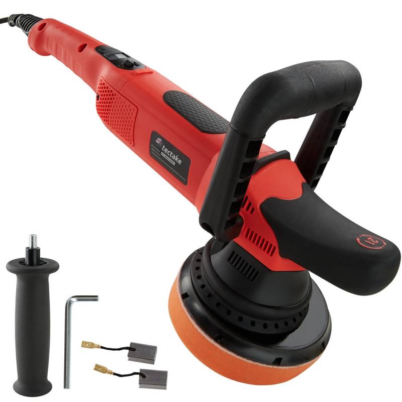 tectake Poliermaschine 3-teiliges Exzenter Poliermaschinen-Set, Ø 15,00 mm, (3 tlg), 810 W und 1650 - 4800 U/min von Tectake