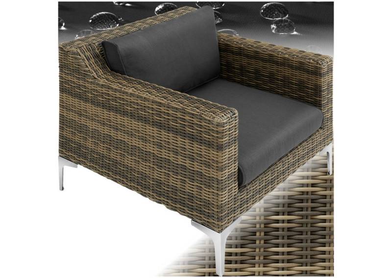 tectake Sitzgruppe Modulares Rattanset, (Set), Stabiler und belastbarer Rahmen aus leichtem und rostfreiem Aluminium von Tectake