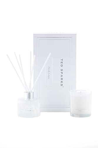 Ted Sparks Set Duftkerze & Diffuser White Fresh Linen Geschenkset, Diffusor in einem Glasflakon, TED-GB-M-CD03 Ted Sparks Set Duftkerze & Diffuser White Fresh Linen Geschenkset, Diffusor in einem Glasflakon, TED-GB-M-CD03 von TED SPARKS