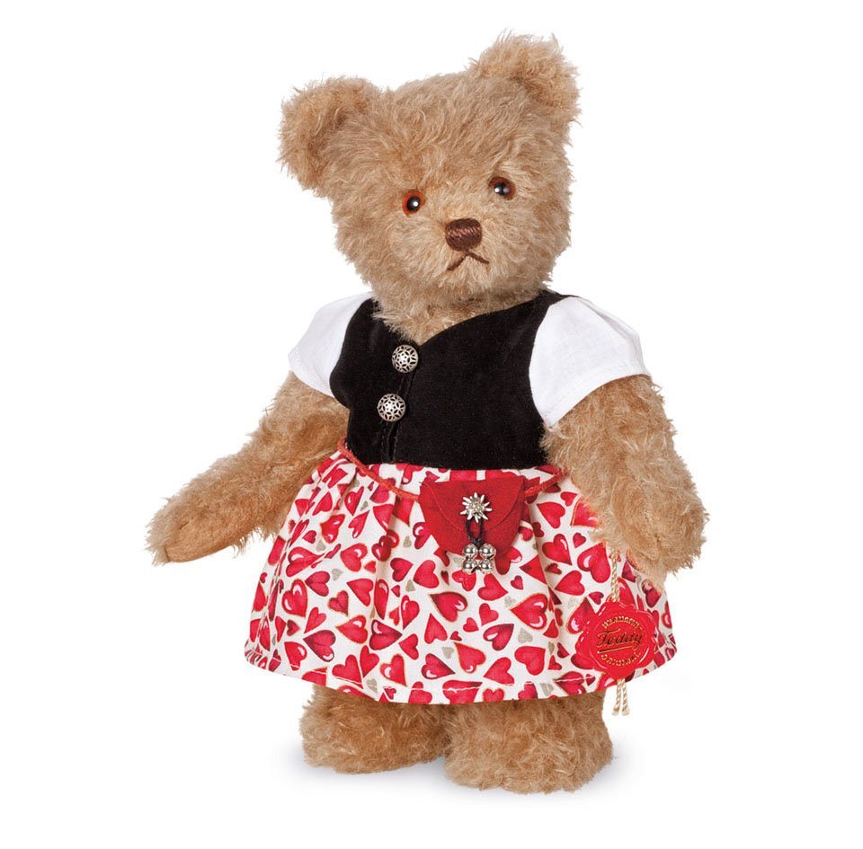 Teddy Hermann® Dekofigur Teddybär Luise Herzkleid 27 cm hellbraun limitierte Edition von Teddy Hermann®