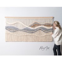 Großer Makramee-Wandbehang - Gewebter Wandteppich Moderner Makramee-Aufhänger Textilkunst "Katie' von TeddyandWool