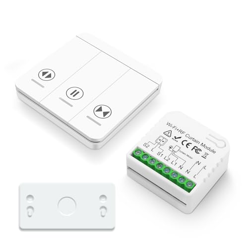 Tedeligo Drahtloses RF WIFI Alexa Smart Rolladenschalter Modul Für Elektrische Rolläden Vorhänge, Jalousien Und Markisen Zeitschaltuhr Schalter Rolladenzeitschaltuhr Timer Für Rolladenmotor von Tedeligo