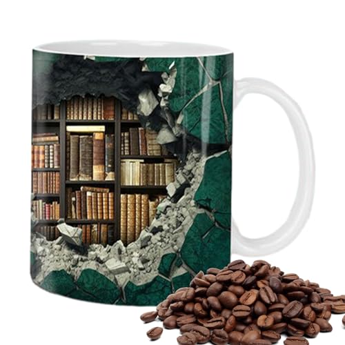 tedious Book Lovers Kaffeetasse | 350 ml Neuheit Keramik Tasse | Bücherregal Kaffeebecher Tassen Buch-Liebhaber Geschenke | Langlebige Milchbecher Teetassen Room Deko Weihnachtsgeschenke für Freunde von Tedious