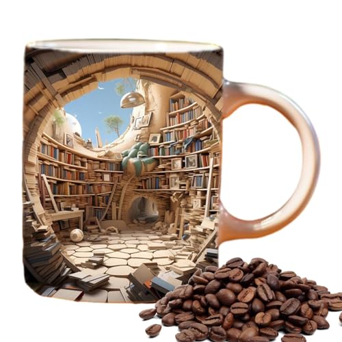 tedious Book Lovers Kaffeetasse | 350 ml Neuheit Keramik Tasse | Bücherregal Kaffeebecher Tassen Buch-Liebhaber Geschenke | Langlebige Milchbecher Teetassen Room Deko Weihnachtsgeschenke für Freunde von Tedious