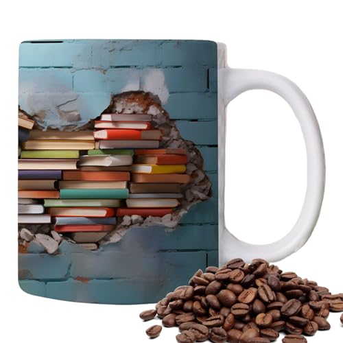 tedious Book Lovers Kaffeetasse | 350 ml Neuheit Keramik Tasse | Bücherregal Kaffeebecher Tassen Buch-Liebhaber Geschenke | Langlebige Milchbecher Teetassen Room Deko Weihnachtsgeschenke für Freunde von Tedious