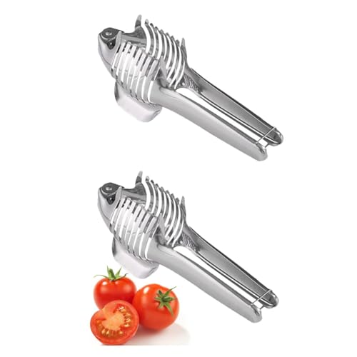 Frucht Tomatenschneider | 1/2 Stück Edelstahl Zitronenschneider | Mehrzweck Handgehaltener runder Obst- und Gemüseschneider | Tomaten Schneider Obstzangenhalter, Schneidehilfe für Küchenhelfer Frucht Tomatenschneider | 1/2 Stück Edelstahl Zitronenschneider | Mehrzweck Handgehaltener runder Obst- und Gemüseschneider | Tomaten Schneider Obstzangenhalter, Schneidehilfe für Küchenhelfer von Tedious