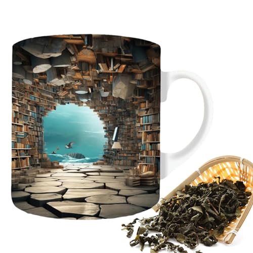 Tedious Bibliothek Bücherregal Tasse,11 Oz Bibliotheksregalbecher | Bibliothekar-Tasse, Buch-Kaffeetasse, Buch-Tasse, Buch-Club-Tasse, Bücherwurm-Tasse für Buchliebhaber von Tedious