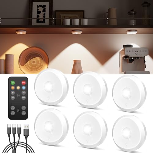USB Aufladbar LED Spots Akku mit Fernbedienung, 2400mAh Vitrinenbeleuchtung Kabellos mit Timer Magnet Unterbauleuchte Küche Rund Schranklicht Ohne Kabel Indirekte Beleuchtung für Schrank Regal Vitrine USB Aufladbar LED Spots Akku mit Fernbedienung, 2400mAh Vitrinenbeleuchtung Kabellos mit Timer Magnet Unterbauleuchte Küche Rund Schranklicht Ohne Kabel Indirekte Beleuchtung für Schrank Regal Vitrine von Tedmos
