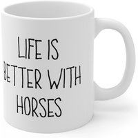 Pferdebecher, Das Leben Ist Besser Mit Pferdegeschenke, Bauernhofbecher, Pferdebesitzer, Gehöftgeschenke von TeeRificDesigns