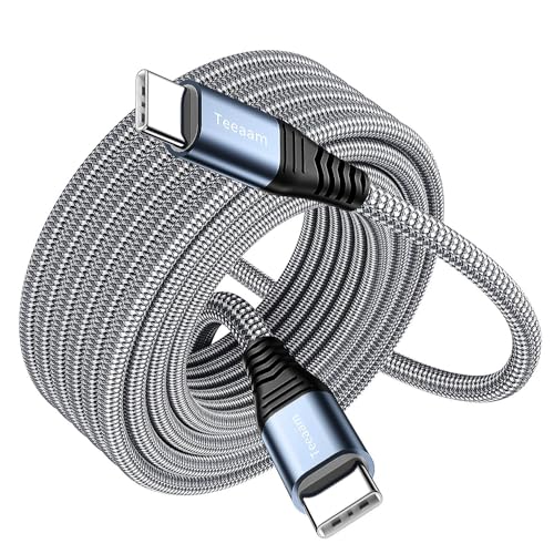 Teeaam Extra langes USB C auf USB C Kabel 9M PD 60W Typ c auf Typ C Kabel Schnellladung kompatibel für iPhone 15,MacBook Air/Pro,iPad Pro 2020,Samsung Galaxy S22/S21 S21+ S20,Gray Teeaam Extra langes USB C auf USB C Kabel 9M PD 60W Typ c auf Typ C Kabel Schnellladung kompatibel für iPhone 15,MacBook Air/Pro,iPad Pro 2020,Samsung Galaxy S22/S21 S21+ S20,Gray von Teeaam