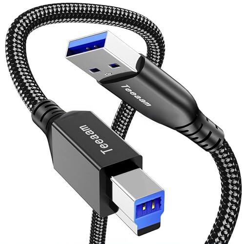 Teeaam USB 3.0 Kabel 3M USB A-Stecker zu USB B-Stecker Datenkabel bis zu 5Gbit/s für z.B. mit Dockingstation, USB 3.0 Hub, Externen Festplatten, Drucker, Scanner, Multifunktionsdruckern usw von Teeaam