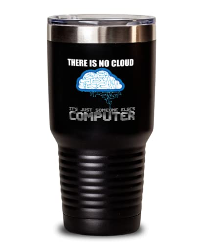 850 ml Becher aus Edelstahl, isoliert, lustig, Aufschrift "There is no Cloud it's just someone else's computer von Teegarb Letter Blanket