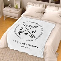 Personalisierte Decke Mit Paaren Initialen | Einweihungsparty Geschenk Individuelle Fleece-Decke Benutzerdefinierte Datum Jubiläumsgeschenk von Teegarb