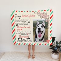 To My Bestfriend Hund Erinnerungsdecke | Personalisierte Foto Hundedecke Haustier-Denkmal Decke Trauer Geschenk Erinnerungsfoto von Teegarb