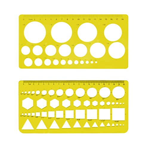Teegxddy 2PCS Kreisschablone kreisschablone technisches zeichnen lochschablone elektro schablone radienschablonen schablone elektrotechnik von Teegxddy