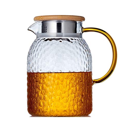 Teekannen Glas ungeheftetes Tee-Glas Sets großen Kapazitäts-Startseite Glas Kessel Tee-Maschine Hohe Temperaturbeständigkeit Großer Hammer Muster Blume gro von Teekannen