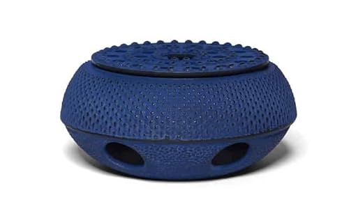MAOCI Stövchen aus Gusseisen blau | Japanisches Arare Design | Teewärmer & Untersetzer für Eisen Teekannen von Teeladen Herzberg