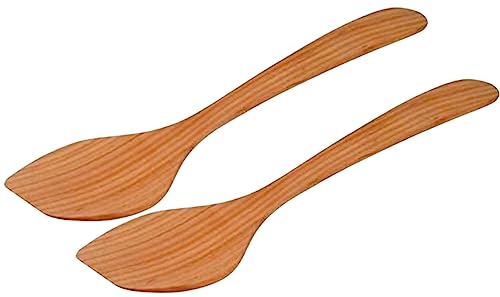 Teemando® 2 X elegante Wok-Wender geschwungen aus edlem Kirschholz, 37 cm, Wokwender … von Teemando